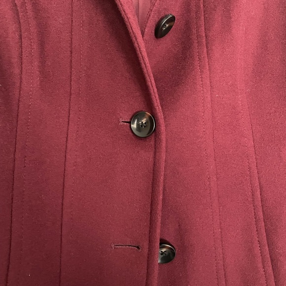 Burgundy Pea Coat - Picture 5 of 6